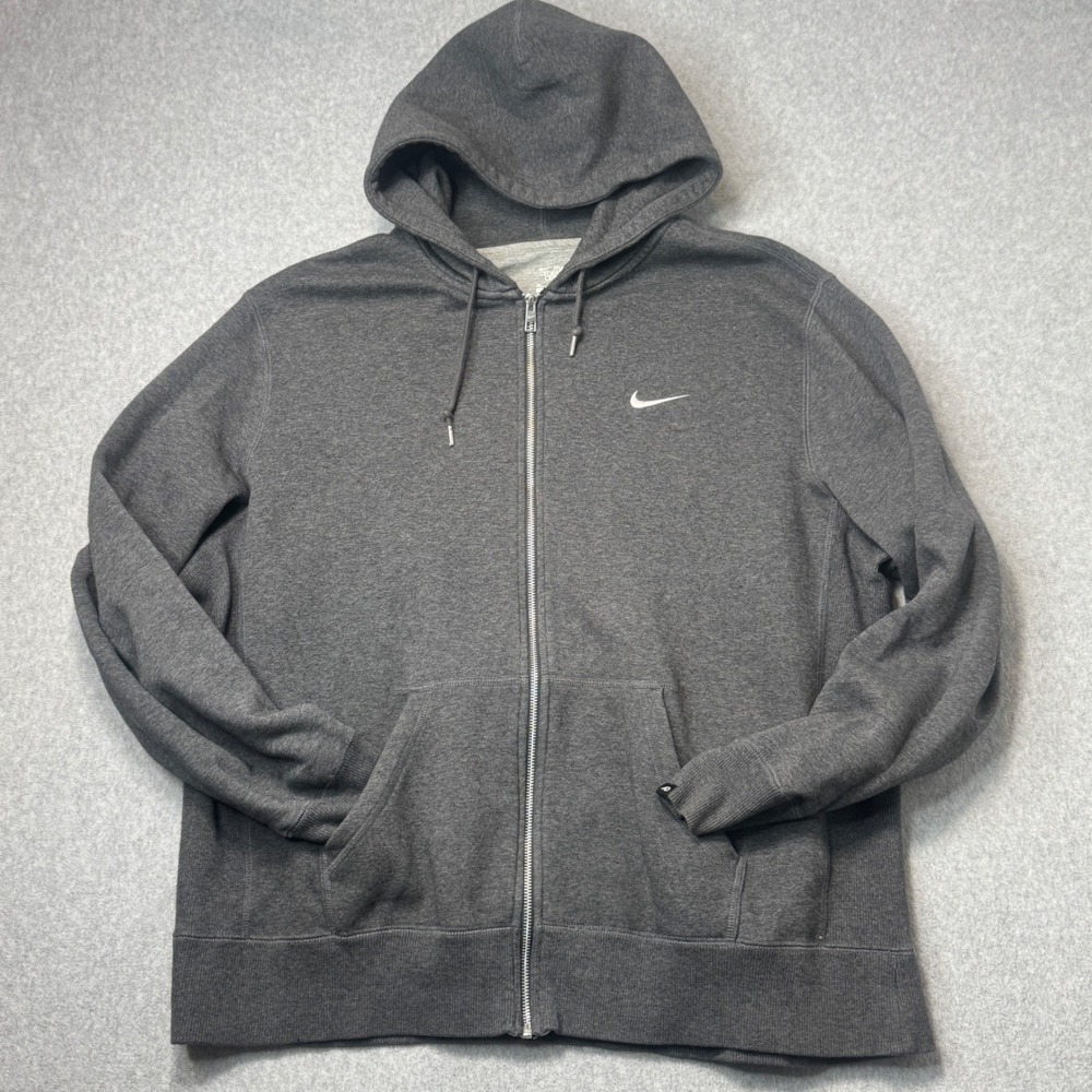 Nike Full Zip Hoodie Athletic Dept Layering Mens XXL Grey Heather Swoosh Logo